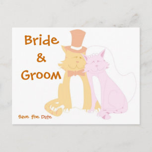 KRW Save the Date Cats Custom Wedding Card Ankündigungspostkarte