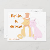 KRW Save the Date Cats Custom Wedding Card Ankündigungspostkarte (Vorne/Hinten)
