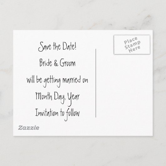 KRW Save the Date Custom Wedding Card Ankündigungspostkarte (Rückseite)