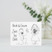 KRW Save the Date Custom Wedding Card Ankündigungspostkarte (Stehend Vorderseite)