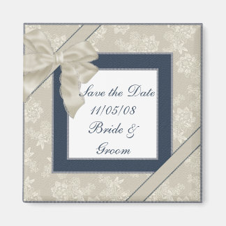 KRW Save the Date Hochzeit in Blau und Weiß Magnet