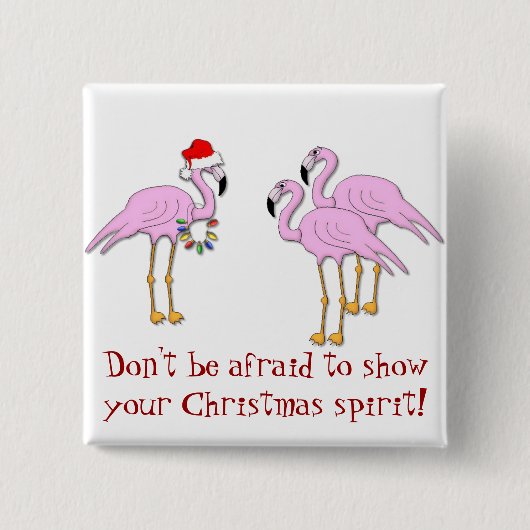 KRW-Show Ihr Weihnachtsgeist-Flamingo-Button Button (Vorderseite)