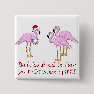 KRW-Show Ihr Weihnachtsgeist-Flamingo-Button Button