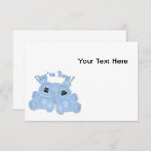 KRW Sie sind Boys Twins Blue Teddy Bears Platzkart Einladung (Vorne/Hinten)