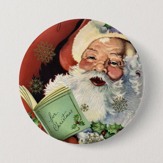 KRW-Spaß Vintager Weihnachtsmann Button (Vorderseite)