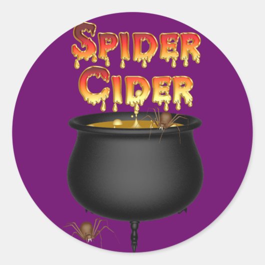 KRW Spider Cider Halloween Runder Aufkleber (Vorderseite)