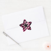 KRW Star und Wirbel Zebra Pink und Schwarz Sticker (Umschlag)