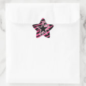 KRW Star und Wirbel Zebra Pink und Schwarz Sticker (Tasche)