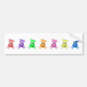 KRW-Teddybär-Regenbogen Autoaufkleber