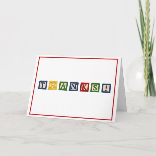 KRW Thank You - Baby Blocks Dankeskarte (Vorderseite)