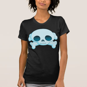 KRW-Totenkopf mit gekreuzter Knochen-Blau T-Shirt