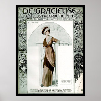 KRW Vintag 1907 Cover des französischen Modemagazi Poster