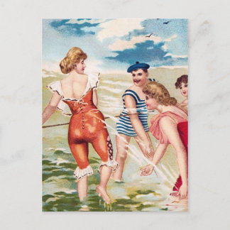 KRW Vintag Beach Illustration Postkarte