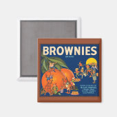 KRW Vintag Brownies Orange Fruit Crate Label Magn Magnet (Vorderseite/Rückseite)