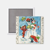 KRW Vintag Children at Play Christmas Magnet (Vorderseite/Rückseite)