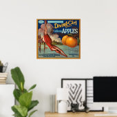 KRW Vintag Diving Girl Apple Fruchtkasten-Label Poster (Heimbüro)