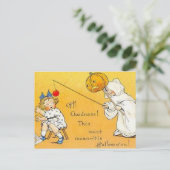 KRW Vintag Halloween Children Postkarte (Stehend Vorderseite)