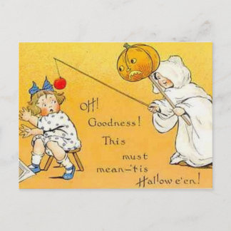 KRW Vintag Halloween Children Postkarte
