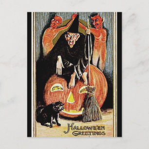 KRW Vintag Halloween-Grüße Postkarte
