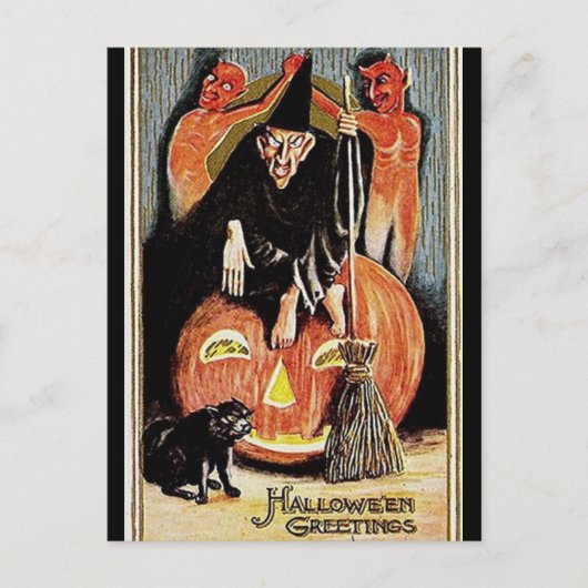 KRW Vintag Halloween-Grüße Postkarte (Vorderseite)