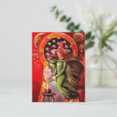 KRW Vintag Halloween Hexe Postkarte (Stehend Vorderseite)