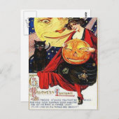 KRW Vintag Halloween Lantern Postcard Postkarte (Vorne/Hinten)