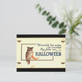 KRW Vintag Halloween Owl Postkarte (Stehend Vorderseite)