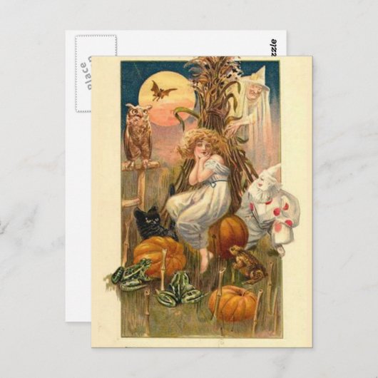 KRW Vintag Halloween Postkarte (Vorne/Hinten)