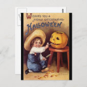 KRW Vintag hochtrabende Halloween-Karte Postkarte (Vorne/Hinten)