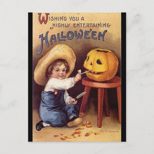 KRW Vintag hochtrabende Halloween-Karte Postkarte (Vorderseite)