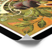 KRW Vintag Imperial Plums Fruchtkäfigkennzeichnung Poster (Ecke)