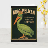 KRW Vintag King Pelican Lettuce Crate Label Karte (Gelbe Blume)