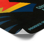 KRW Vintag Morning Judge Rooster Grapefruit Label Poster (Ecke)