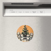 KRW Vintag Snowman Family Christmas Magnet (In Situ (Geschirrspüler))