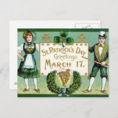 KRW Vintag St Patrick's Day Postkarte (Vorne/Hinten)