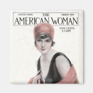 KRW Vintage American Woman 1919 Magazin Magnet