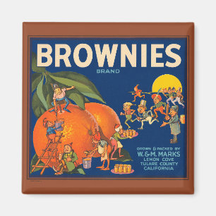 KRW Vintage Brownies Orangen Obstkisten Etikett Ma Magnet