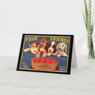 KRW Vintage Four Friends Crate Label Card Karte