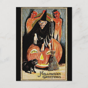 KRW Vintage Halloween Postkarte