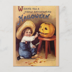 KRW Vintage Halloween Postkarte