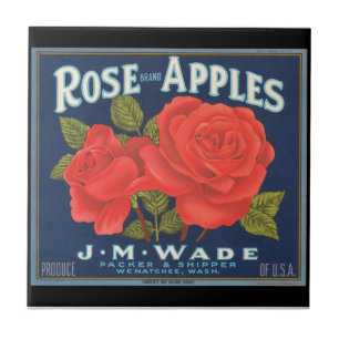 KRW Vintage-Rosen-Äpfel Obstkisten-Etikett Fliese