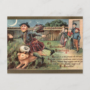 KRW Vintage Schottisch Halloween Postkarte