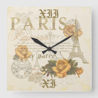 KRW Vintage Style Paris Rosen Eiffelturm Uhr