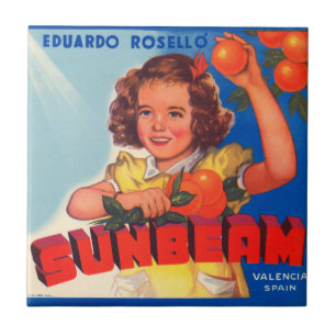 KRW Vintage Sunbeam Orange Kistenetikett Magnet Fliese