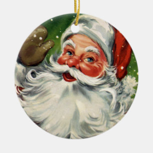 KRW Vintage Weihnachtsmann-Feiertagsornament Keramik Ornament