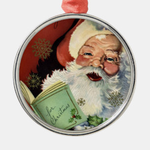 KRW Vintage Weihnachtsmann-Feiertagsornament Ornament Aus Metall