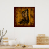 KRW Western Tragen Cowboy Boots Poster (Küche)