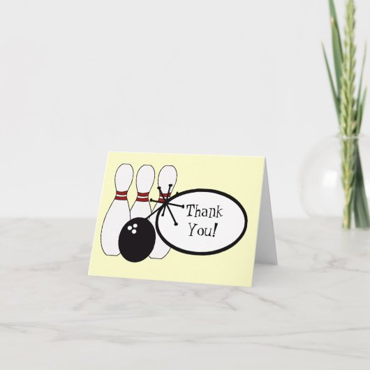 KRW Yellow Bowling Thank You Card Dankeskarte (Vorderseite)