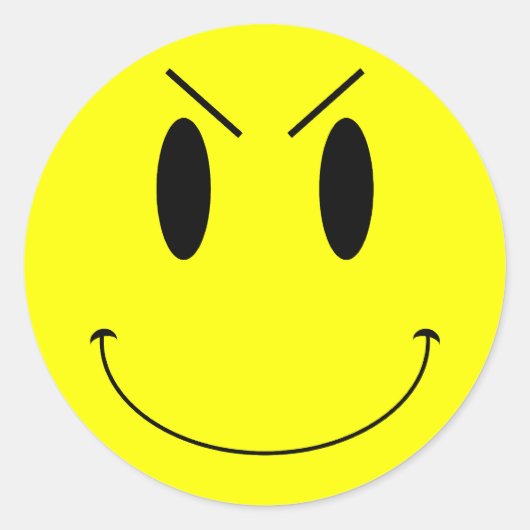 KRW Yellow Evil Face Runder Aufkleber (Vorderseite)