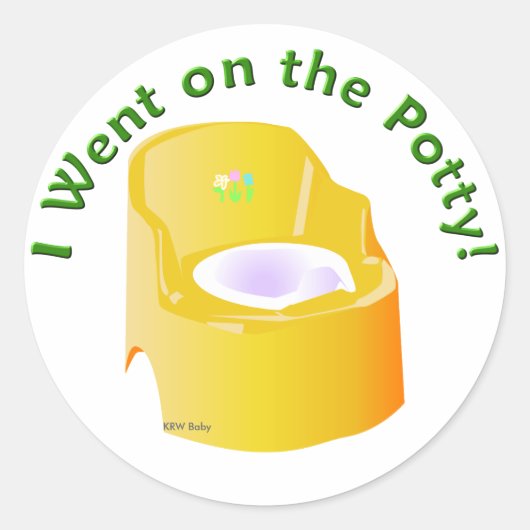 KRW Yellow I ging auf der Potty Training Reward Runder Aufkleber (Vorderseite)